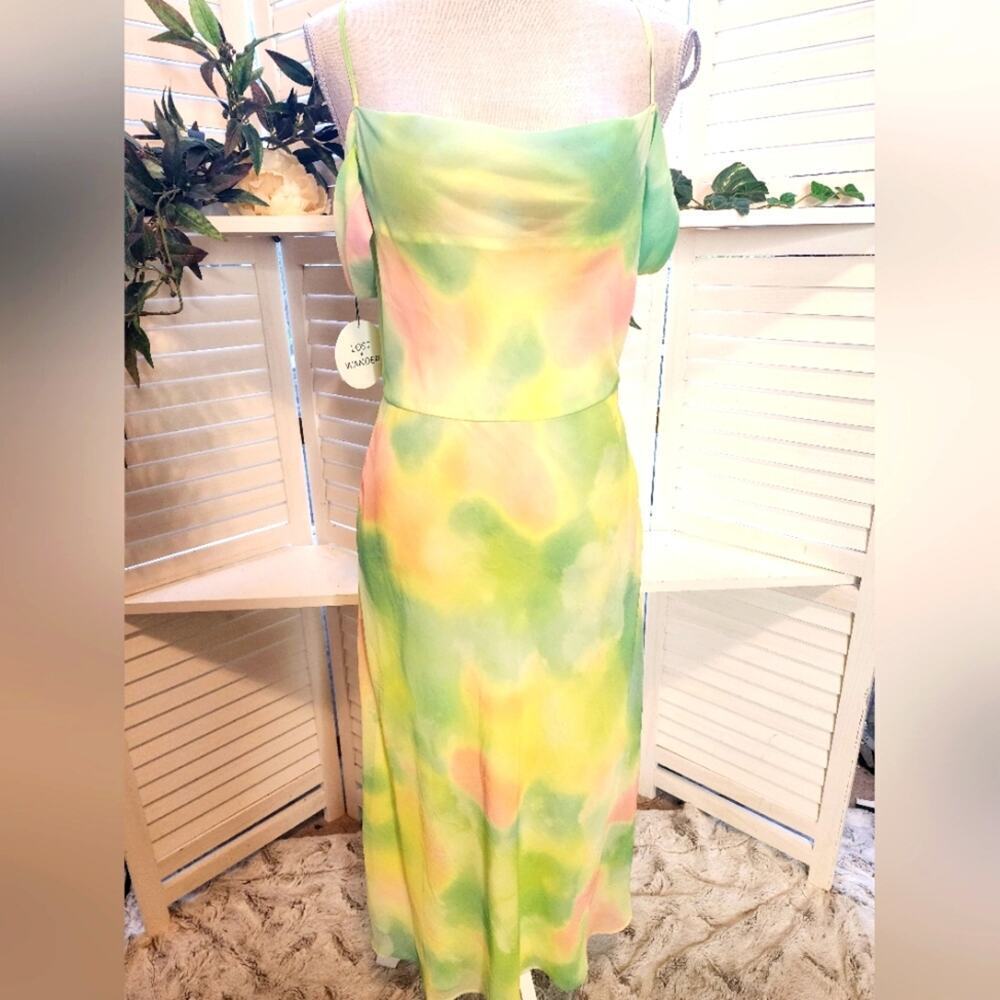 LOST & WONDER NEW IN THE GLOW WATERCOLOR DRESS SIZE SMALL 1268